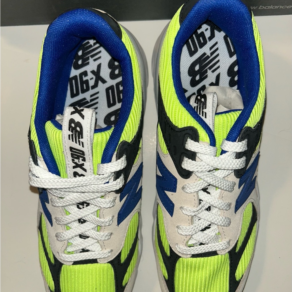 New Balance Neon Yellow and Blue Athletic Shoes, Size 9